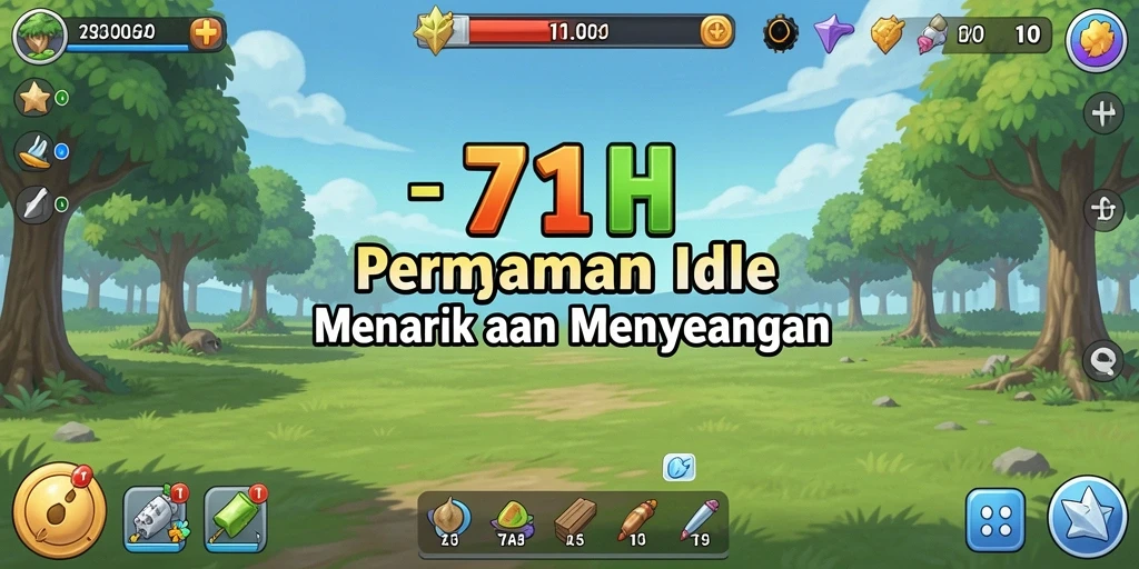 Screenshot gameplay 71H menampilkan karakter dan aksi menarik dalam game Idle.