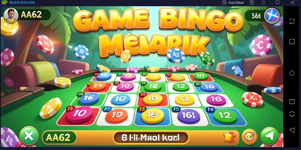 Screenshot utama gameplay Bingo di AA62 yang menarik.