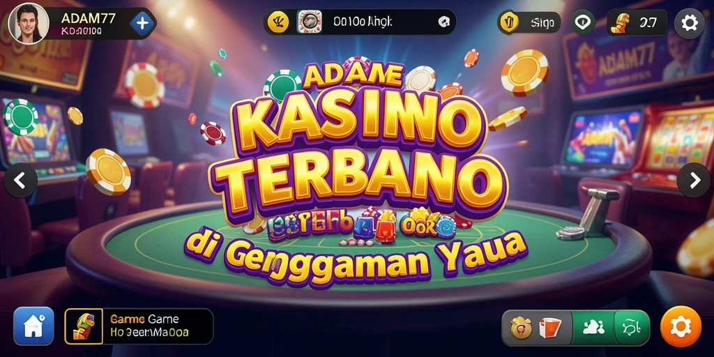 Screenshot utama ADAM77 menampilkan gameplay kasino yang seru.