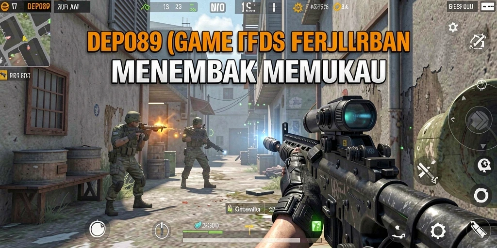 Tangkapan layar gameplay DEPO89 menampilkan aksi menembak yang intens dan visual yang menakjubkan.