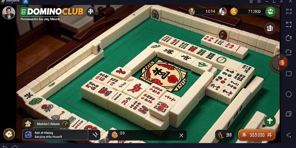 Screenshot gameplay DOMINOCLUB menampilkan aksi seru permainan Mahjong.
