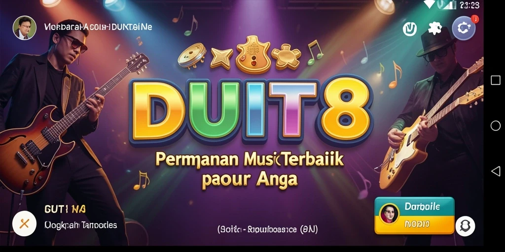 Tampilan gameplay menarik di DUIT8 dengan berbagai fitur musik.