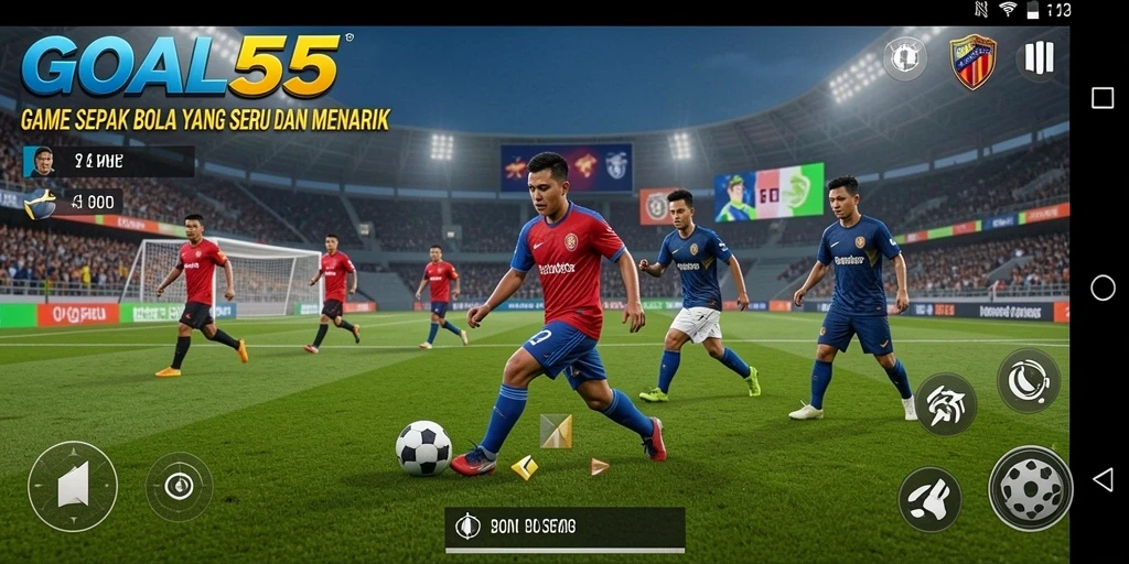 Tampilan gameplay GOAL55 yang menegangkan dan memukau dalam aksi sepak bola.