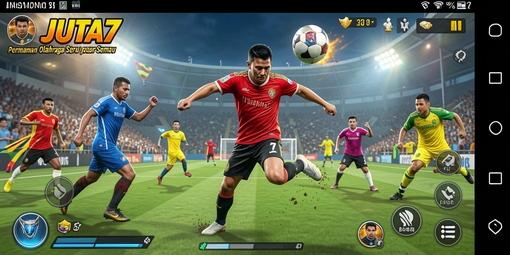 Screenshot JUTA7 menampilkan gameplay olahraga yang seru dan kompetitif.
