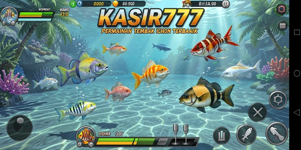 Tangkapan layar gameplay KASIR777 menampilkan aksi seru menembak ikan.