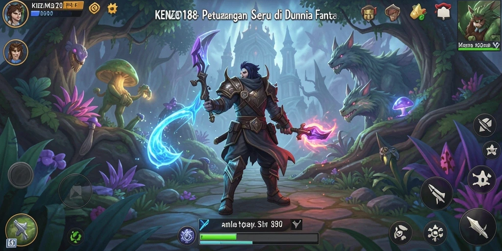 Screenshot utama dari gameplay KENZO188 yang menunjukkan aksi petualangan.