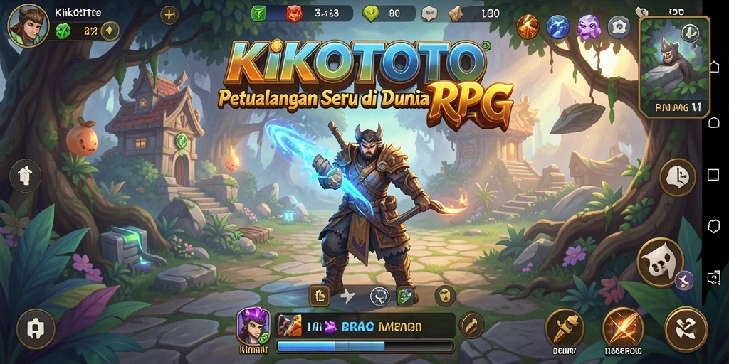 Tangkapan layar KIKOTOTO menampilkan pertarungan mendebarkan di dunia RPG.