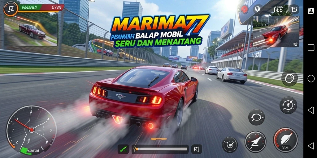 Tampilan gameplay balapan mobil yang menarik dan penuh aksi.