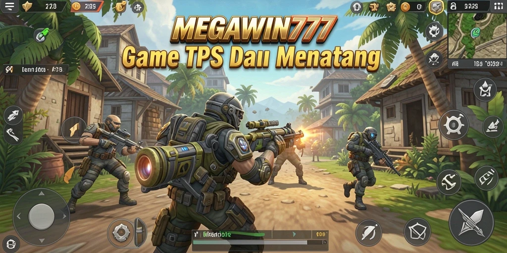 Screenshot utama MEGAWIN777 menampilkan aksi seru dalam gameplay TPS.