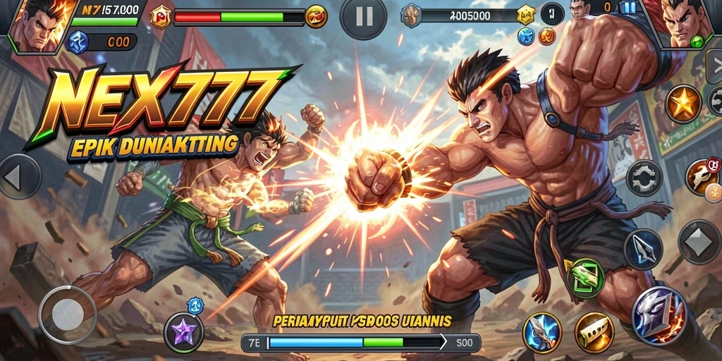 Tampilan gameplay NEX777 dengan aksi pertarungan yang seru dan mengesankan.