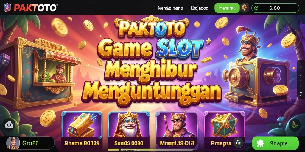 Screenshot utama PAKTOTO menampilkan gameplay Slot yang menegangkan.