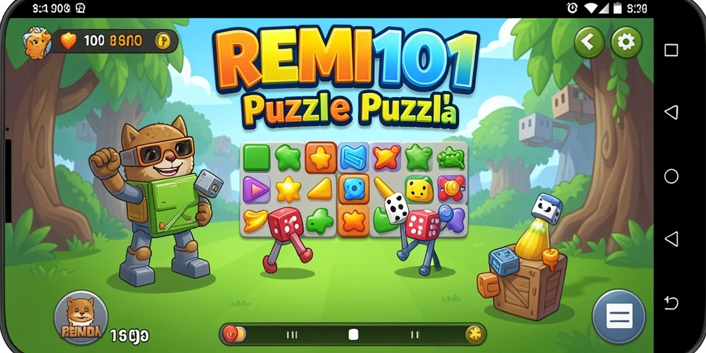 Tampilan gameplay menarik dari REMI101 dengan teka-teki yang menantang.