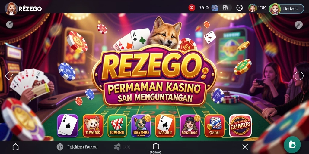 Screenshot gameplay REZEGO menampilkan suasana kasino yang mendebarkan.