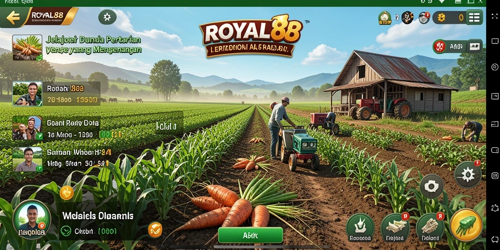 Tampilan screenshot utama ROYAL88 yang menunjukkan kebun yang rimbun.