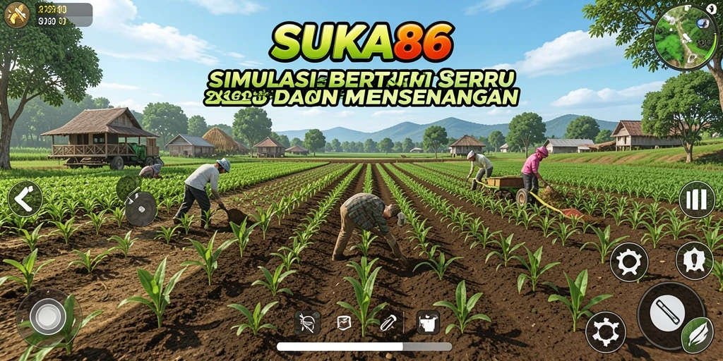 Screenshot SUKA86 menampilkan dunia pertanian yang kaya dan interaktif.