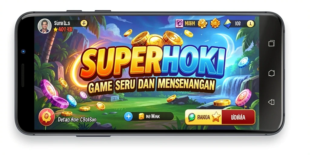 Tampilan gameplay SUPERHOKI yang menampilkan kegiatan Idle yang mengasyikkan.