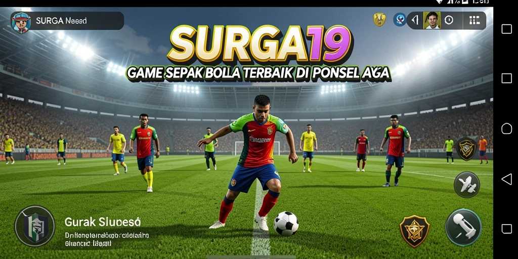 Tangkapan layar gameplay SURGA19 dengan aksi seru di lapangan sepak bola