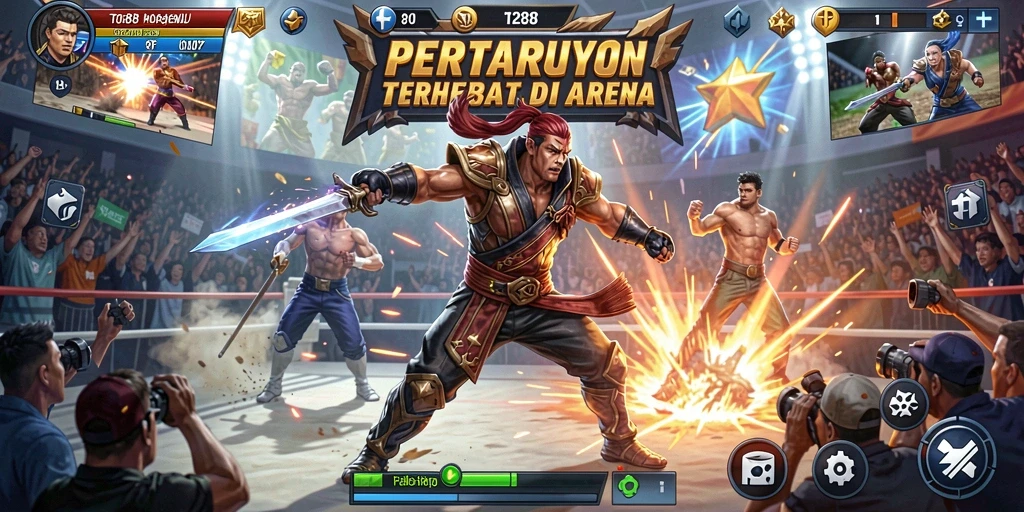 Tampilan epik dari pertarungan karakter dalam TO288.