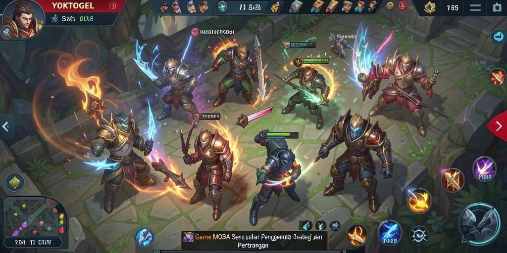 Screenshot YOKTOGEL menampilkan aksi seru dari pertandingan MOBA.