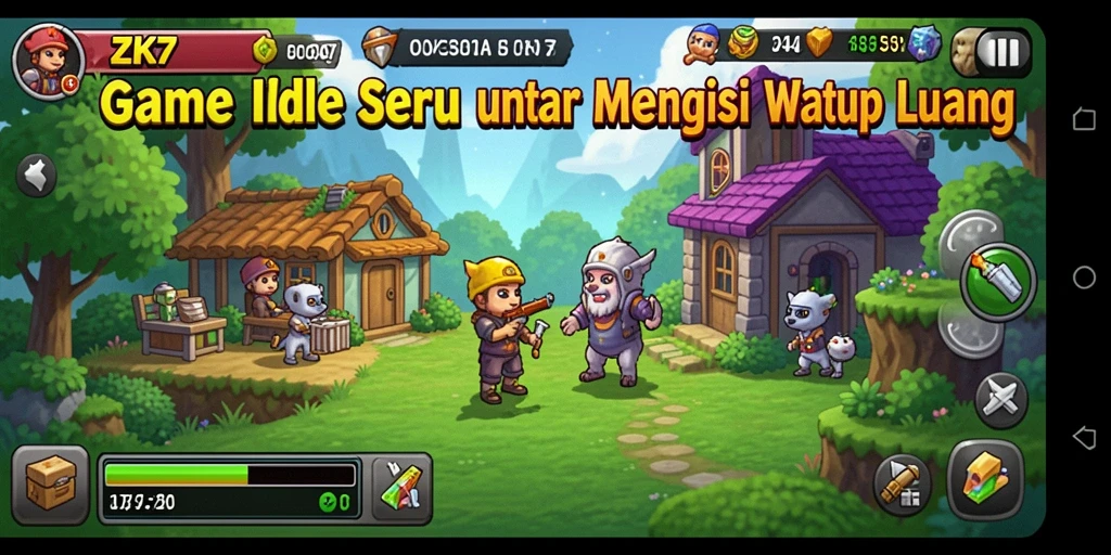 Screenshot ZK7 menampilkan gameplay Idle yang seru dan menarik.